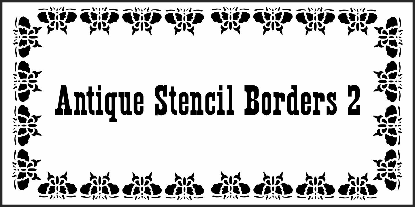 Beispiel einer Antique Stencil Borders Two JNL-Schriftart #5